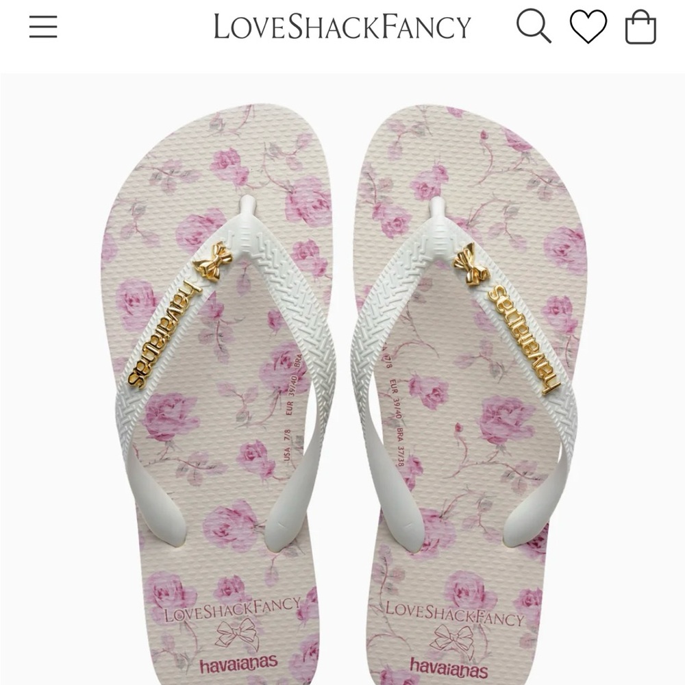 LoveShackFancy X Havaianas Women's Sterling Dusk Top Flip Flops (Size 7/8)